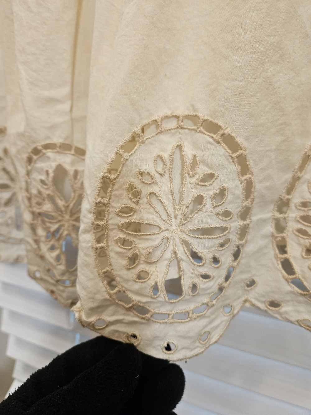 AE American Eagle Cottagecore Cream Sweetheart Ruched Embroidered Sz XL - Picture 6 of 11